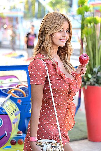 Zahia Dehar upskirt and boob slip at the Opening of The Tuileries Fun Fair in Paris