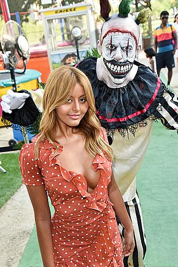 Zahia Dehar upskirt and boob slip at the Opening of The Tuileries Fun Fair in Paris