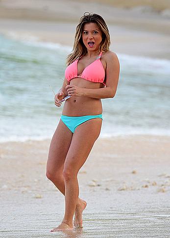 Zara Holland sexy in bikini candids in Barbados