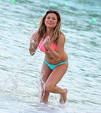 Zara Holland sexy in bikini candids in Barbados