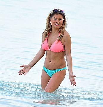 Zara Holland sexy in bikini candids in Barbados