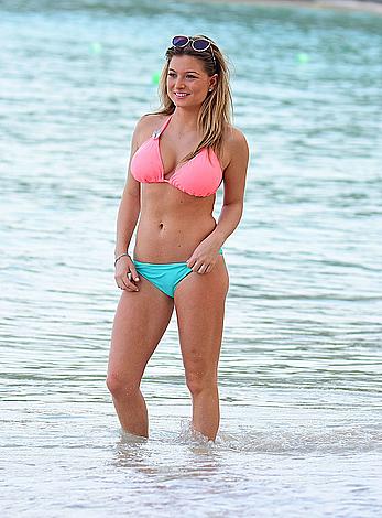 Zara Holland sexy in bikini candids in Barbados