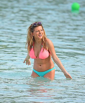 Zara Holland sexy in bikini candids in Barbados