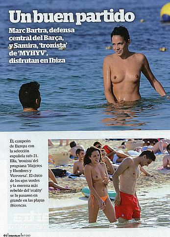 Samira Salome caught topless with soccer player in Ibiza