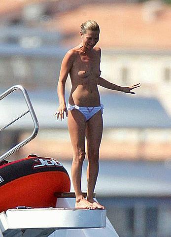 Kate Moss caught topless on a yacht