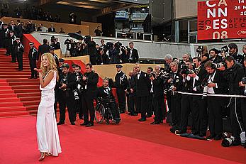 Petra Nemcova shows side of boob at Cannes red carpet