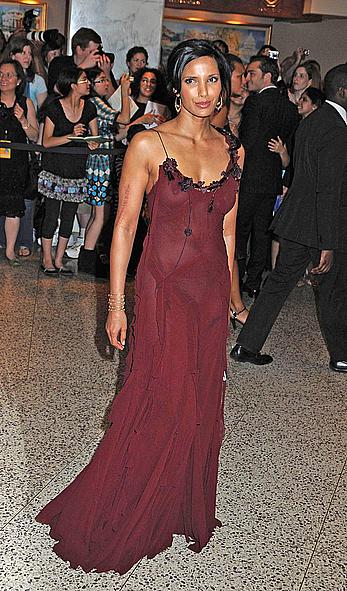 Padma Lakshmi nude tits under semi-transparent night dress