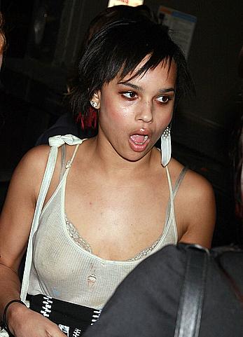 Zoe Kravitz in see through top